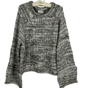 Universal Threads XL Multicolored Knit Crew Neck Bell Sleeve Sweater‎ Cozy